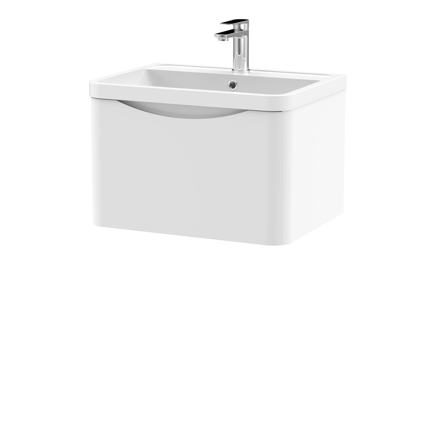 NUIE 600mm Wall Hung 1 Drawer Vanity & Polymarble Basin