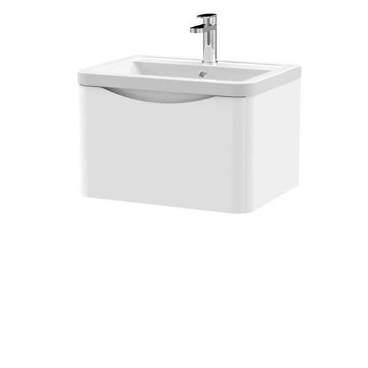 NUIE 600mm Wall Hung 1 Drawer Vanity & Ceramic Basin