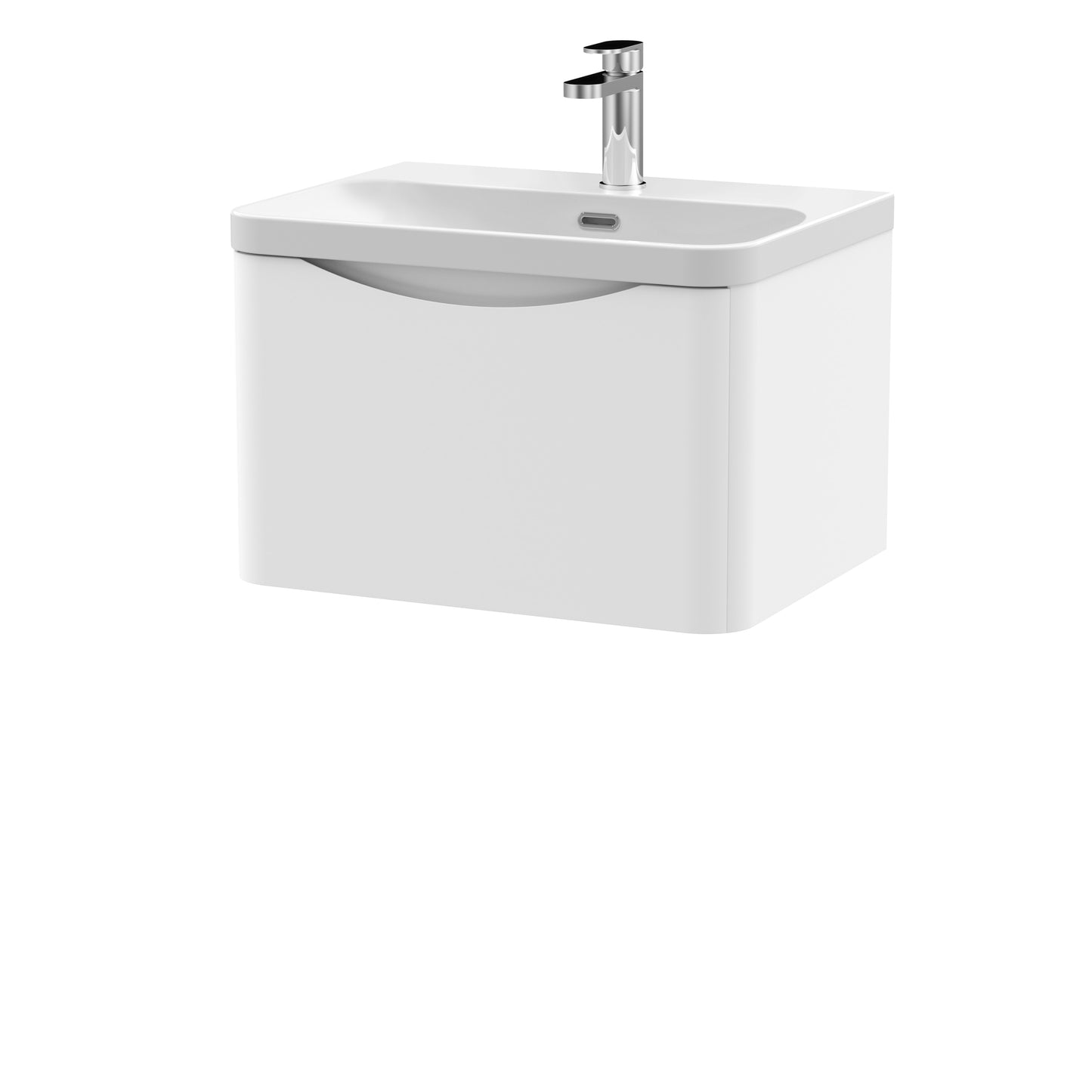 NUIE 600mm Wall Hung 1 Drawer Vanity & Thin Edge Ceramic Basin