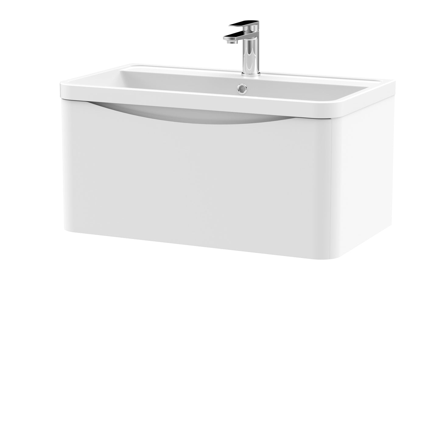 NUIE 800mm Wall Hung 1 Drawer Vanity & Polymarble Basin