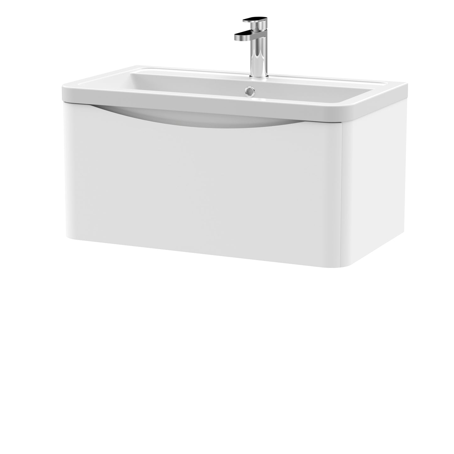 NUIE 800mm Wall Hung 1 Drawer Vanity & Ceramic Basin