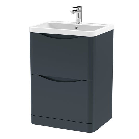 NUIE 600mm Floor Standing 2 Drawer Vanity & Polymarble Basin