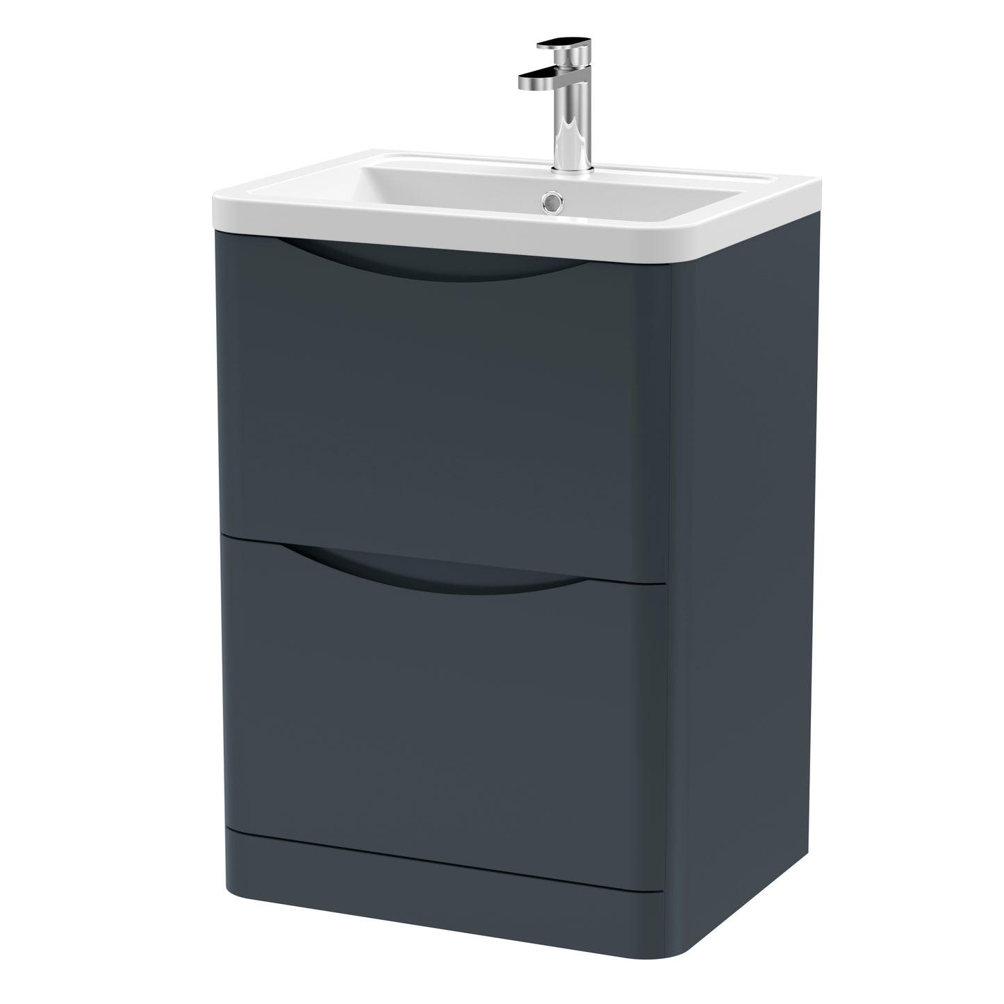 NUIE 600mm Floor Standing 2 Drawer Vanity & Ceramic Basin