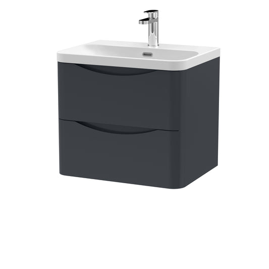 NUIE 600mm Wall Hung 2 Drawer Vanity & Thin Edge Ceramic Basin