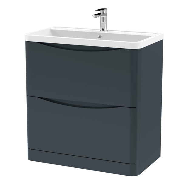 NUIE 800mm Floor Standing 2 Drawer Vanity & Polymarble Basin