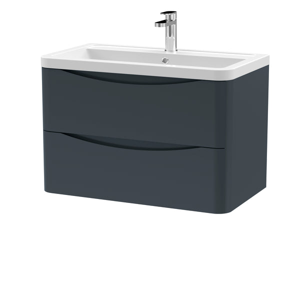 NUIE 800mm Wall Hung 2 Drawer Vanity & Ceramic Basin
