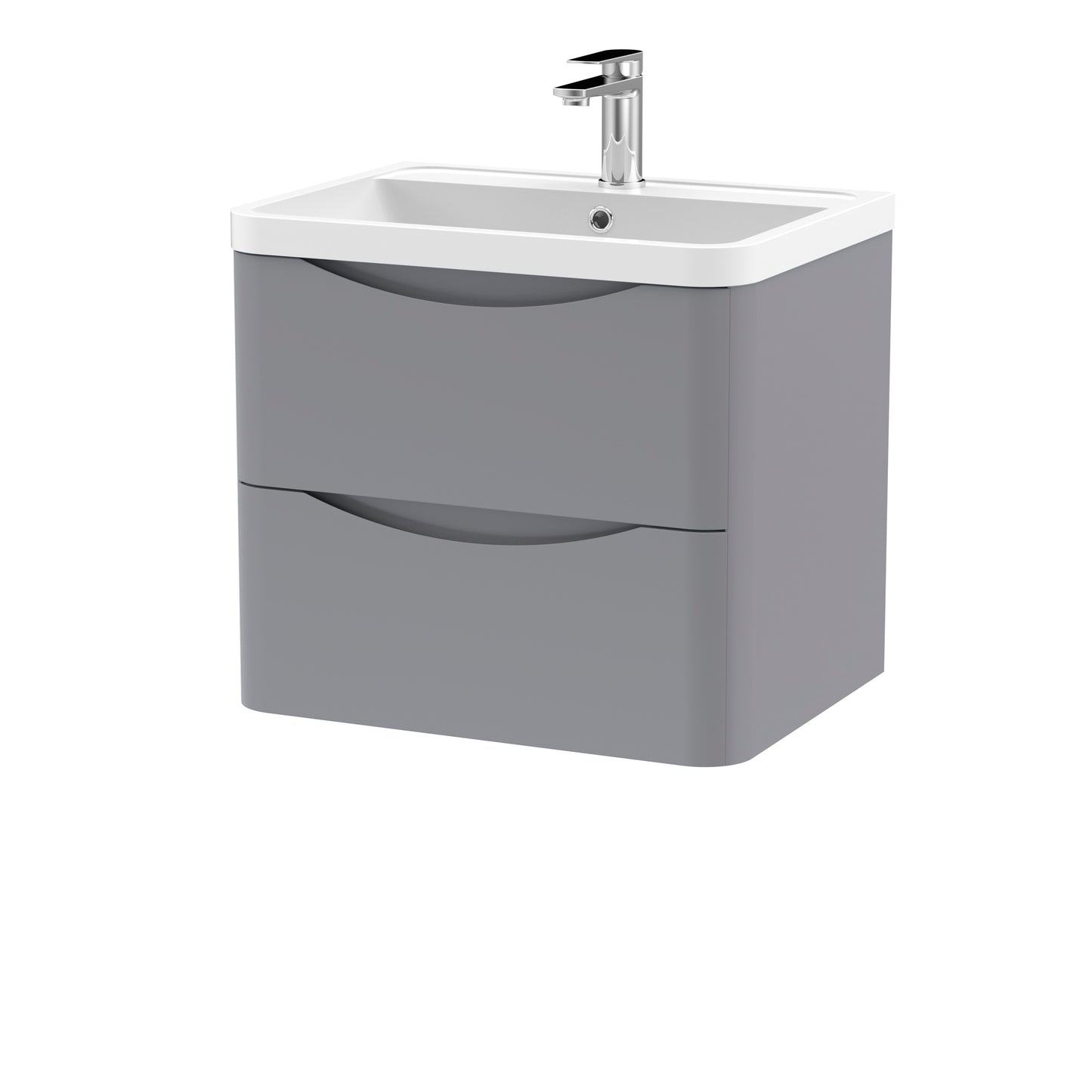 NUIE 600mm Wall Hung 2 Drawer Vanity & Polymarble Basin
