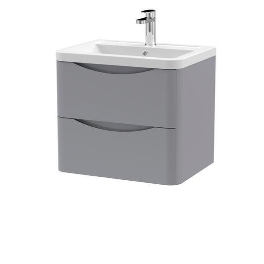 NUIE 600mm Wall Hung 2 Drawer Vanity & Ceramic Basin