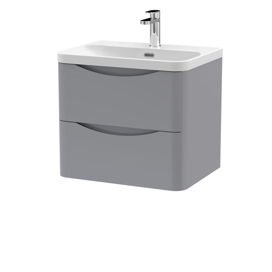 NUIE 600mm Wall Hung 2 Drawer Vanity & Thin Edge Ceramic Basin