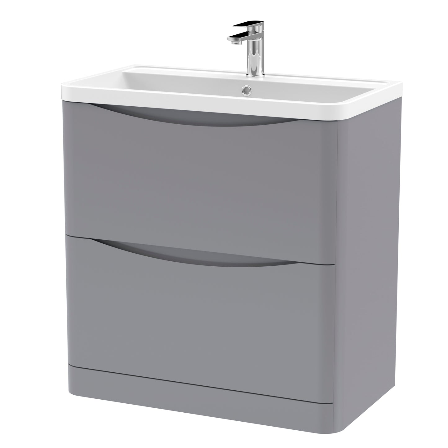 NUIE 800mm Floor Standing 2 Drawer Vanity & Polymarble Basin