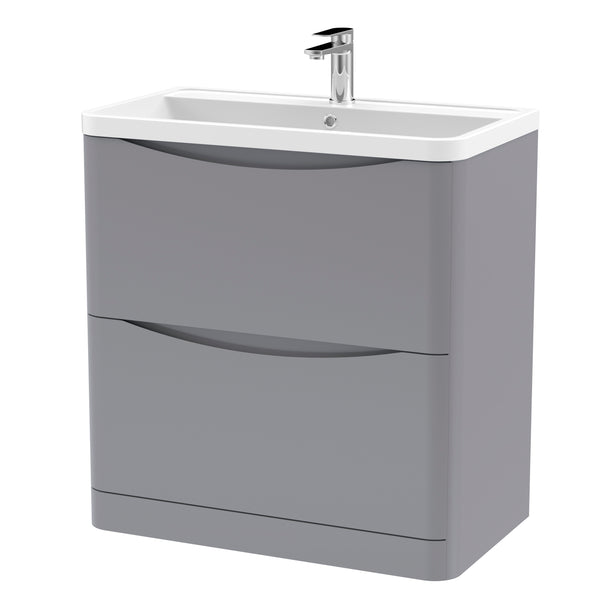 NUIE 800mm Floor Standing 2 Drawer Vanity & Polymarble Basin