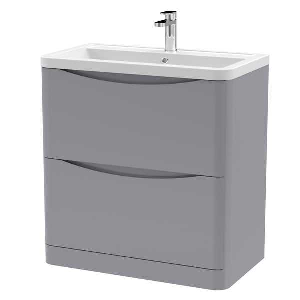 NUIE 800mm Floor Standing 2 Drawer Vanity & Ceramic Basin