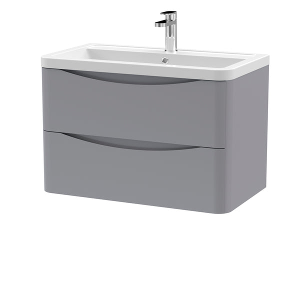 NUIE 800mm Wall Hung 2 Drawer Vanity & Ceramic Basin
