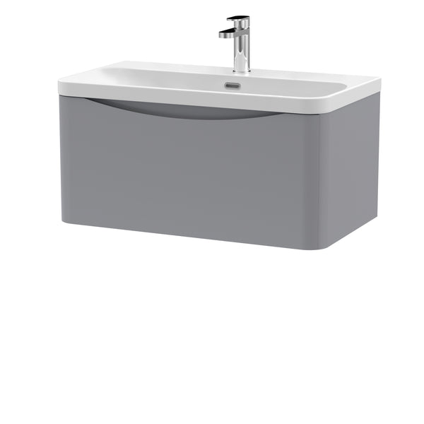 NUIE 800mm Wall Hung 1 Drawer Vanity & Thin Edge Ceramic Basin