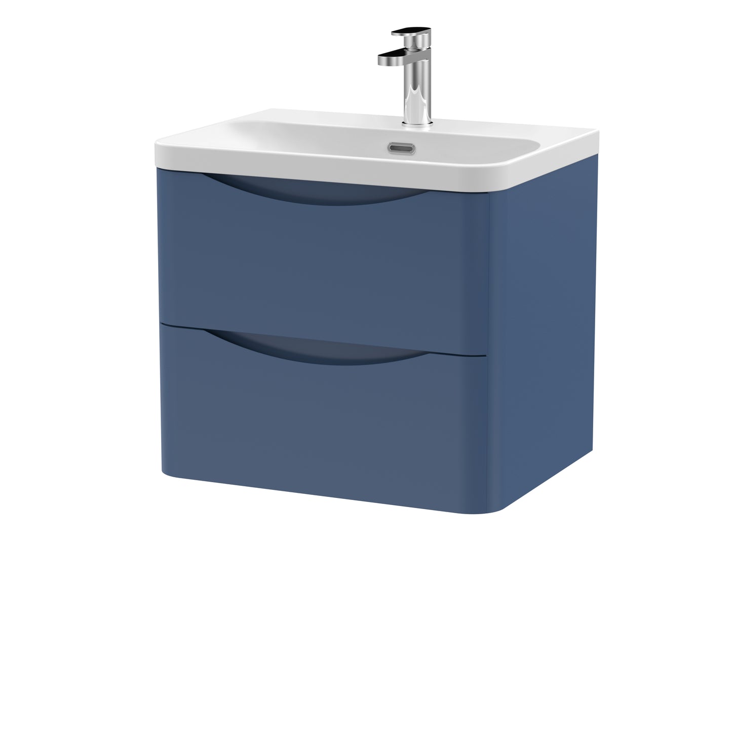 NUIE 600mm Wall Hung 2 Drawer Vanity & Thin Edge Ceramic Basin