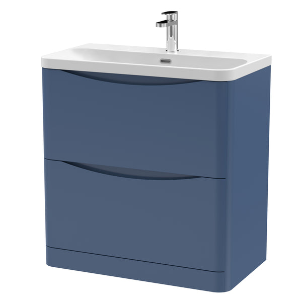 NUIE 800mm Floor Standing 2 Drawer Vanity & Thin Edge Ceramic Basin