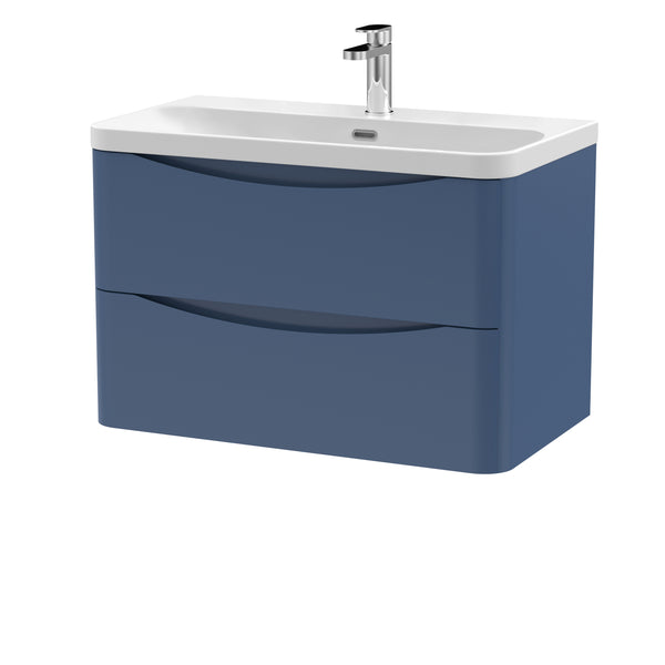 NUIE 800mm Wall Hung 2 Drawer Vanity & Thin Edge Ceramic Basin