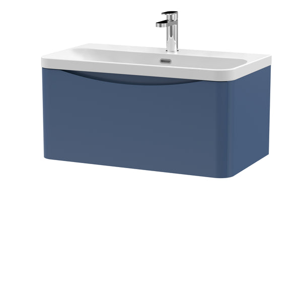 NUIE 800mm Wall Hung 1 Drawer Vanity & Thin Edge Ceramic Basin