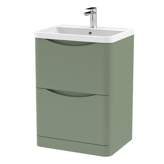NUIE 600mm Floor Standing 2 Drawer Vanity & Polymarble Basin