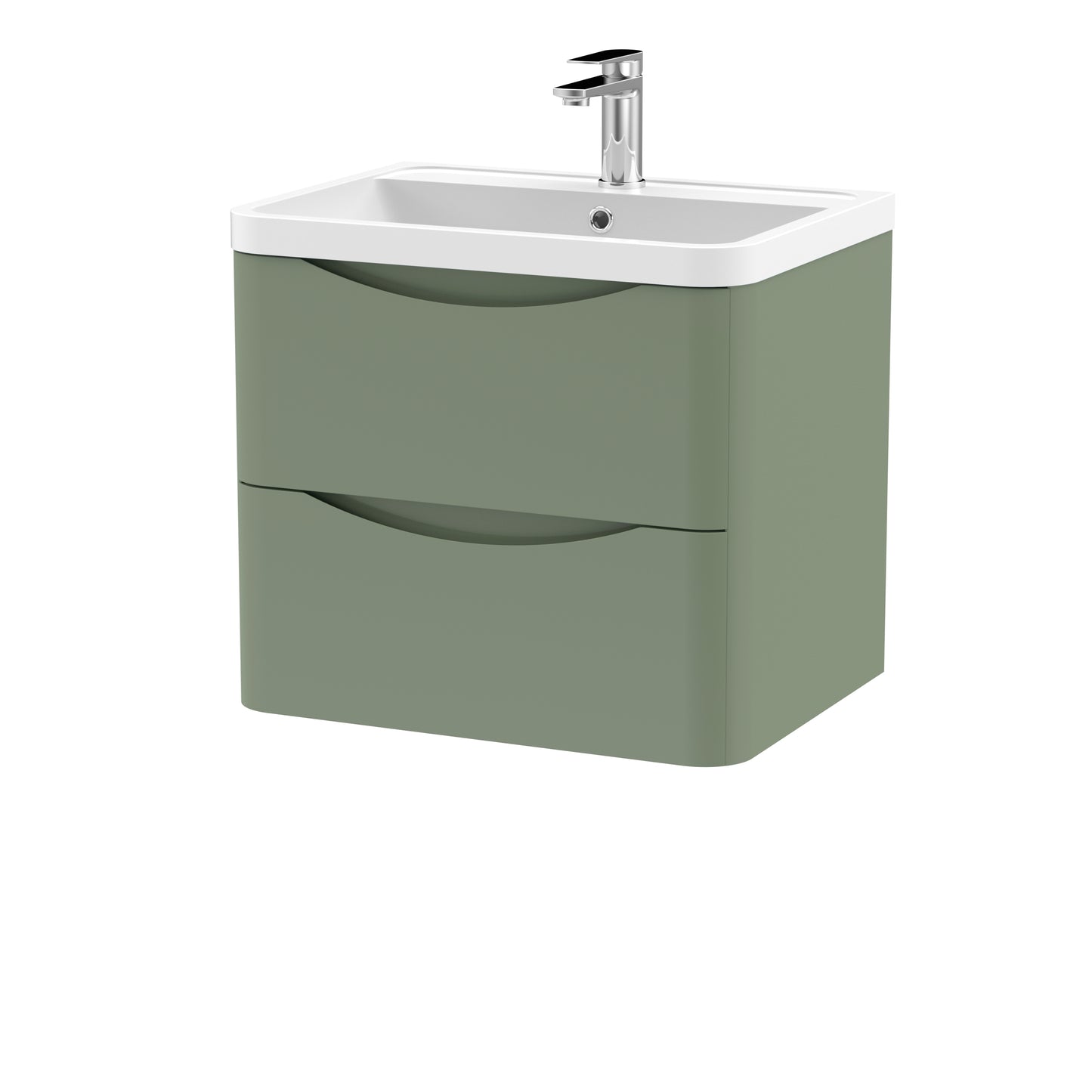 NUIE 600mm Wall Hung 2 Drawer Vanity & Polymarble Basin
