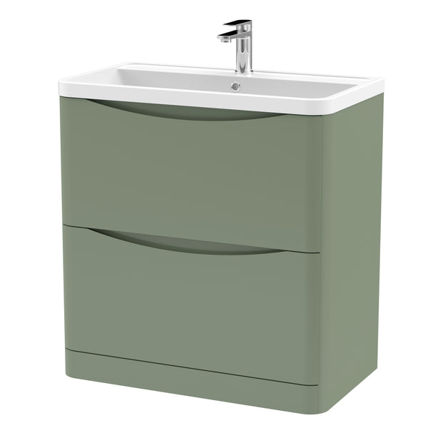 NUIE 800mm Floor Standing 2 Drawer Vanity & Polymarble Basin