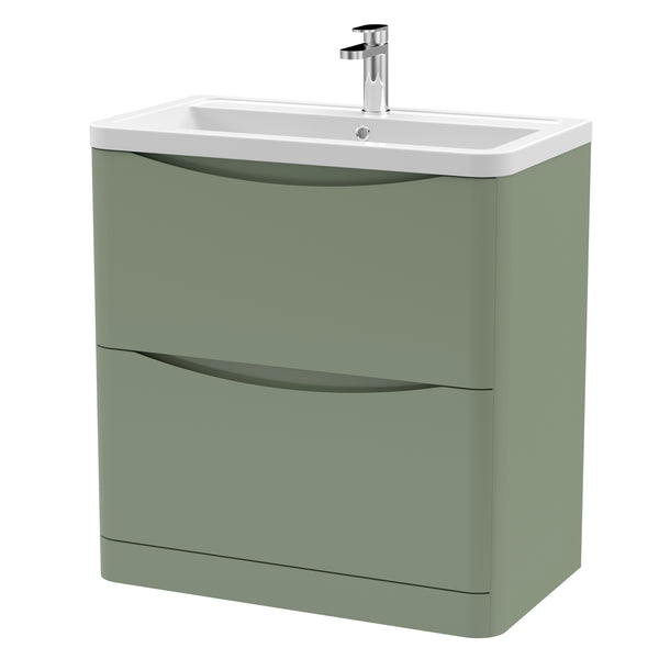 NUIE 800mm Floor Standing 2 Drawer Vanity & Ceramic Basin