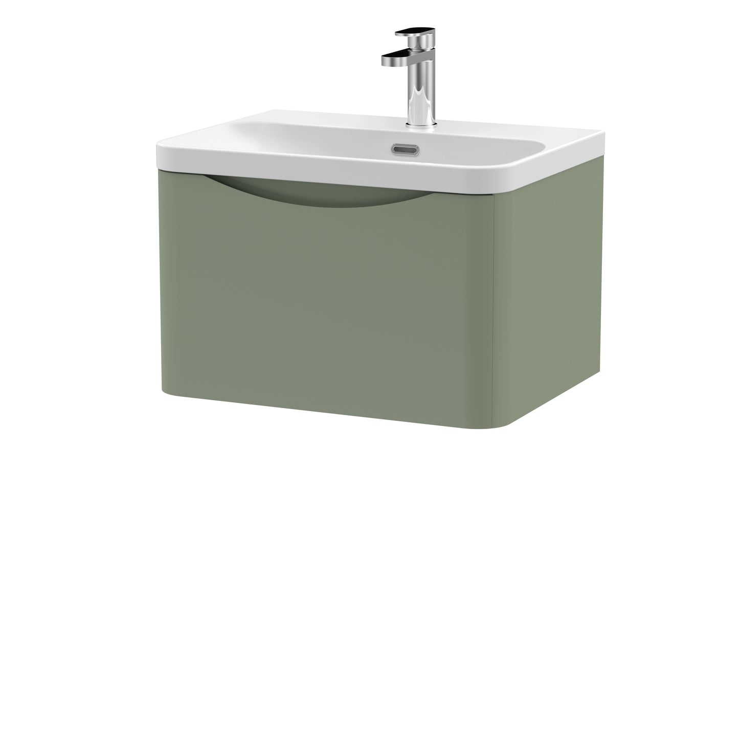 NUIE 600mm Wall Hung 1 Drawer Vanity & Thin Edge Ceramic Basin
