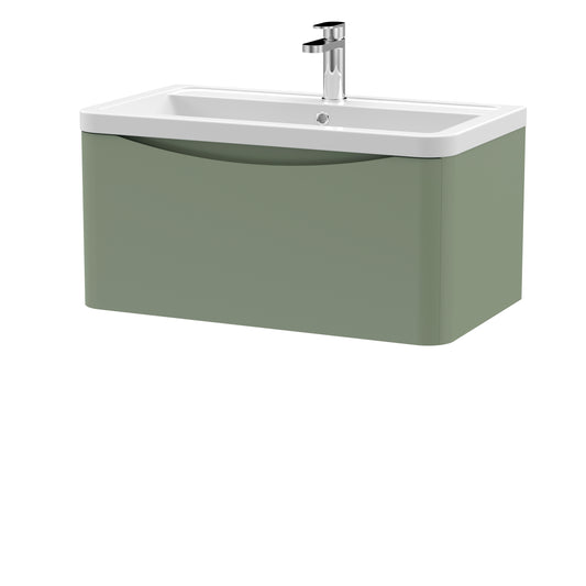 NUIE 800mm Wall Hung 1 Drawer Vanity & Ceramic Basin