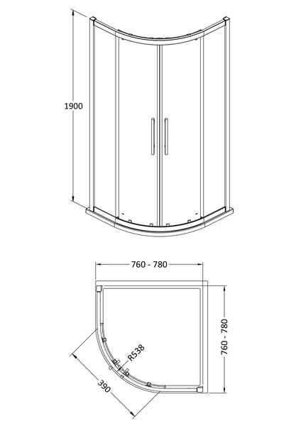 Hudson Reed Apex 800mm Quadrant