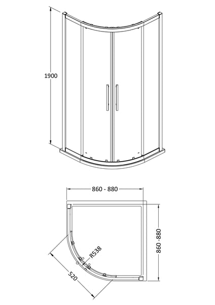 Hudson Reed Apex 900mm Quadrant