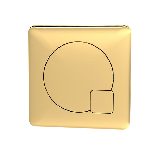 NUIE Square Dual Flush Brushed Brass Push Button