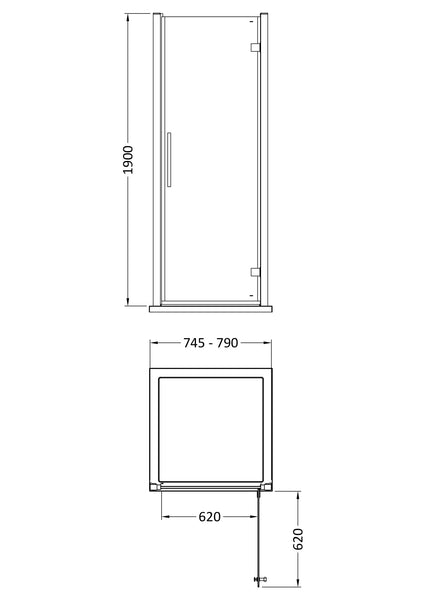 Hudson Reed Apex 800mm Hinged Door