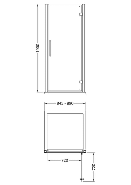 Hudson Reed Apex 900mm Hinged Door