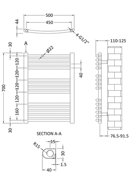 NUIE Curved Ladder Rail