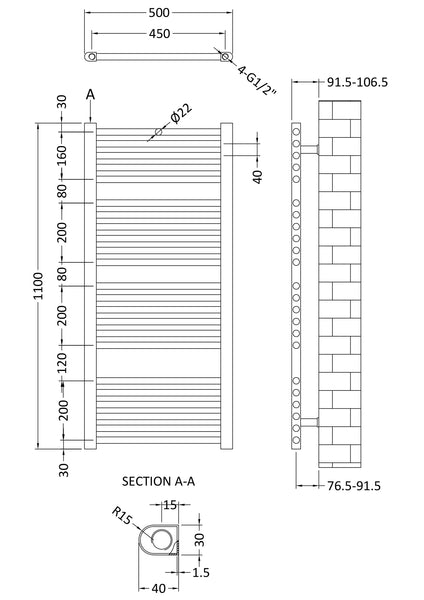 NUIE Straight Ladder Rail