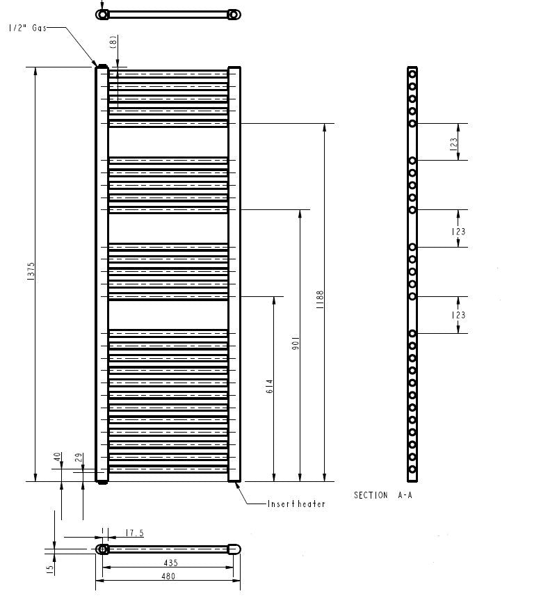 NUIE Electric Towel Rail