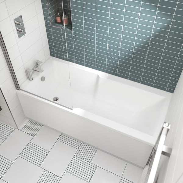 NUIE Square Straight Shower Bath 1700 x 750mm
