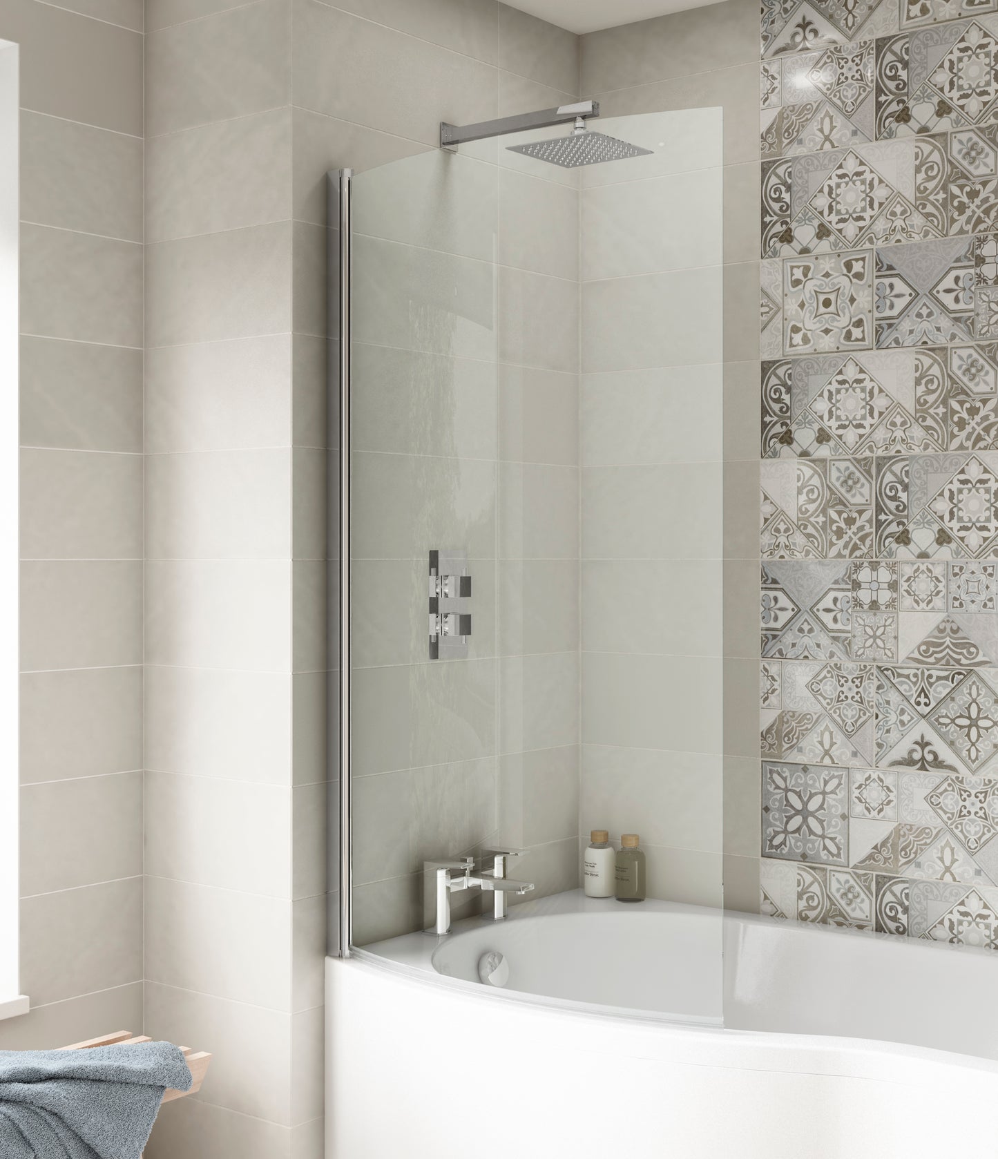 NUIE Curved Bath Screen