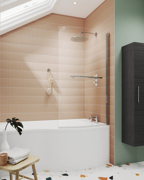NUIE Curved B-Bath Screen with Rail