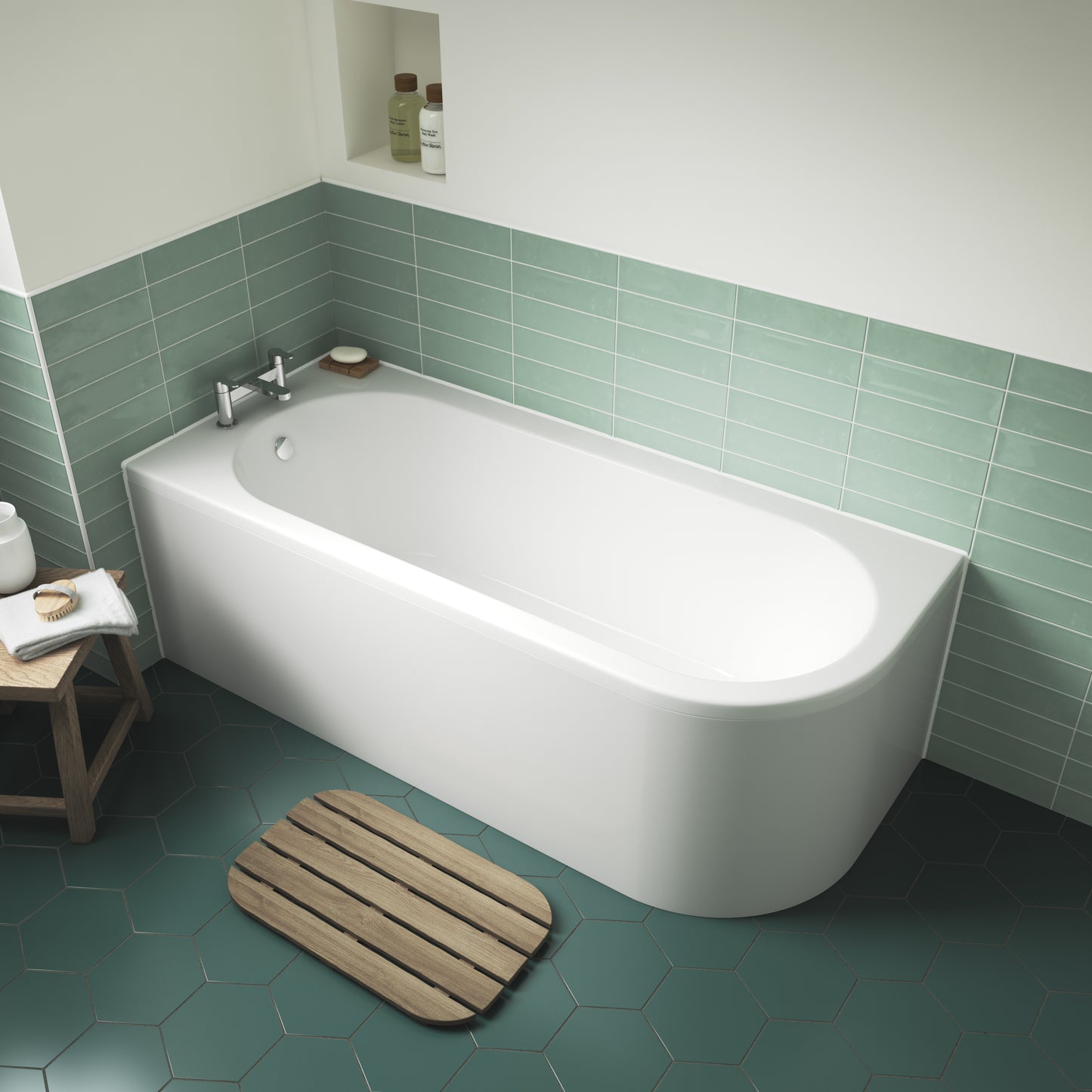 NUIE Left Hand Back to Wall Corner Bath