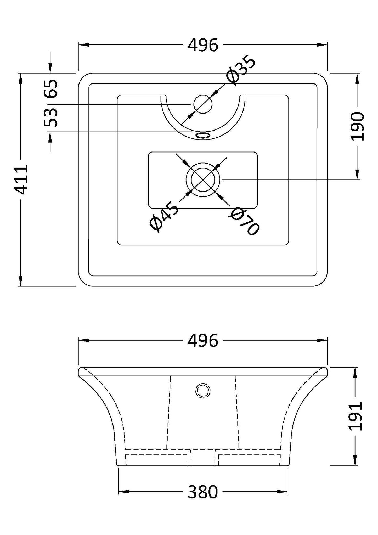 NUIE Rectangular Vessel