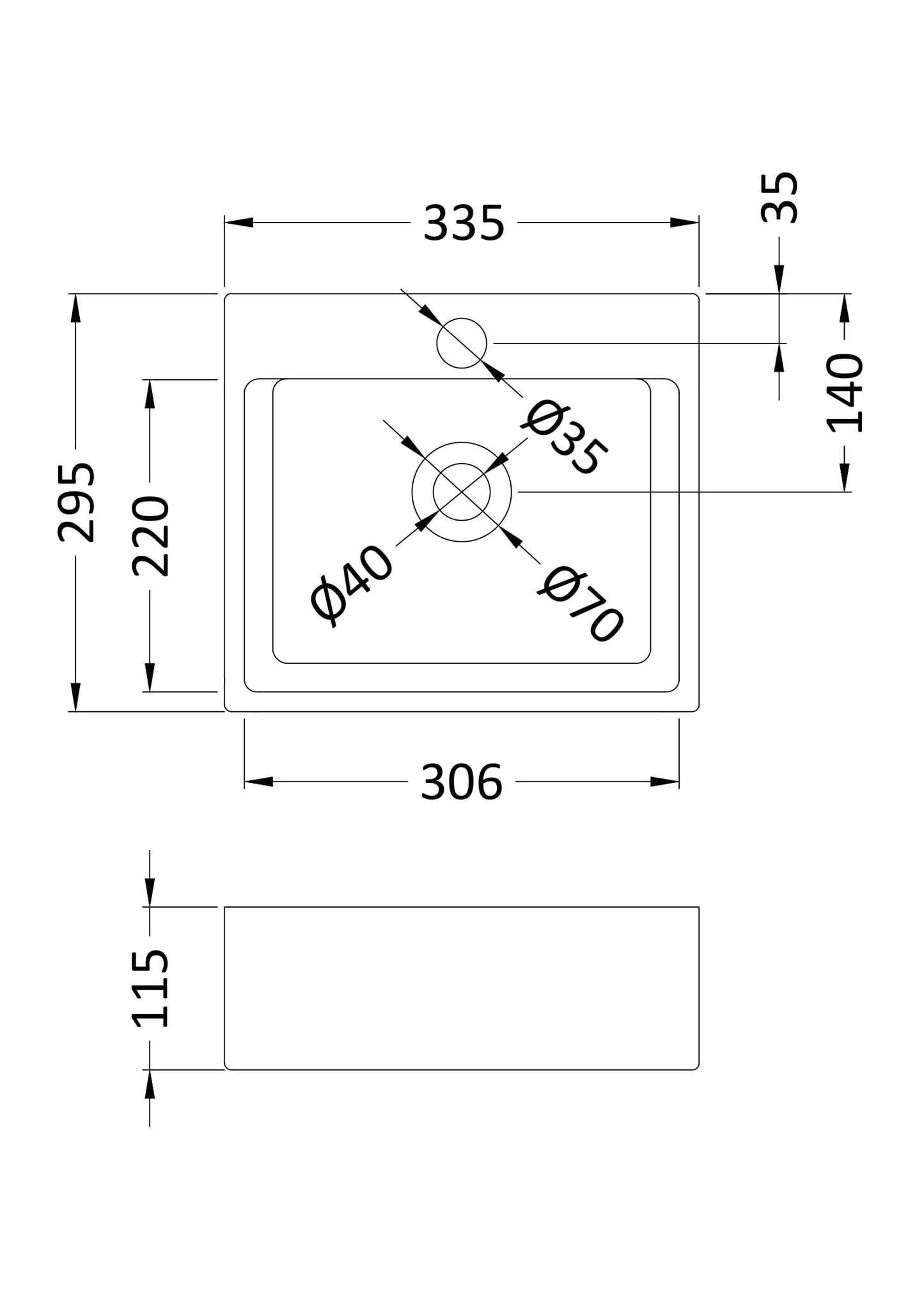 NUIE Rectangular Vessel