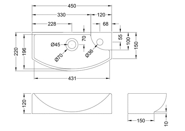 NUIE Wall Hung Vessel