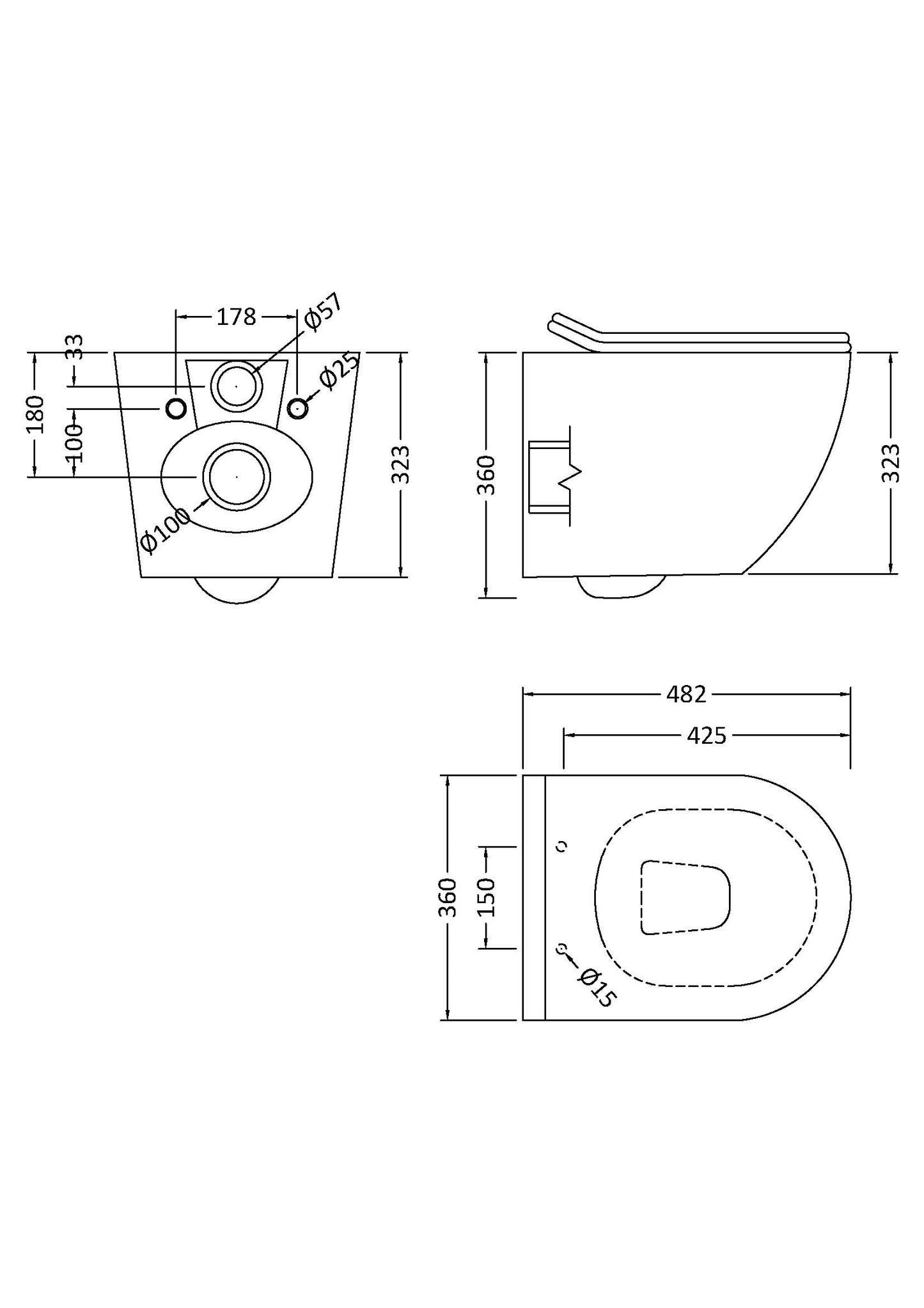 NUIE Wall Hung Pan & Soft Close Seat