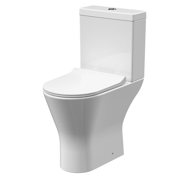 NUIE Comfort Height Rimless Pan, Cistern & Seat