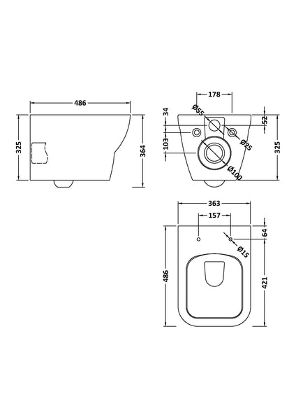 NUIE Ava Wall Hung Pan & SC Seat