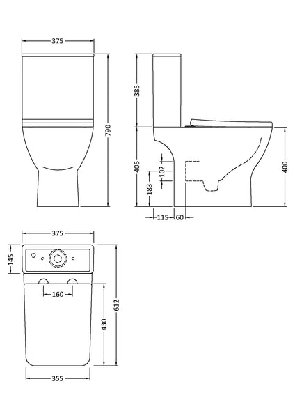 NUIE Pan, Cistern & Seat