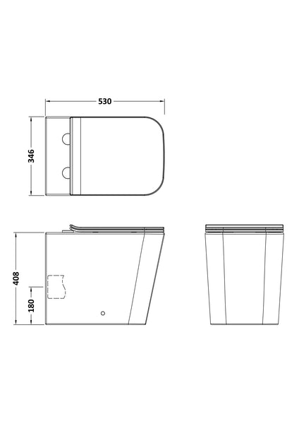 NUIE Rimless BTW Pan & Soft Close Seat
