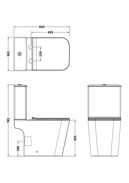 NUIE Rimless Pan, Cistern & Soft Close Seat