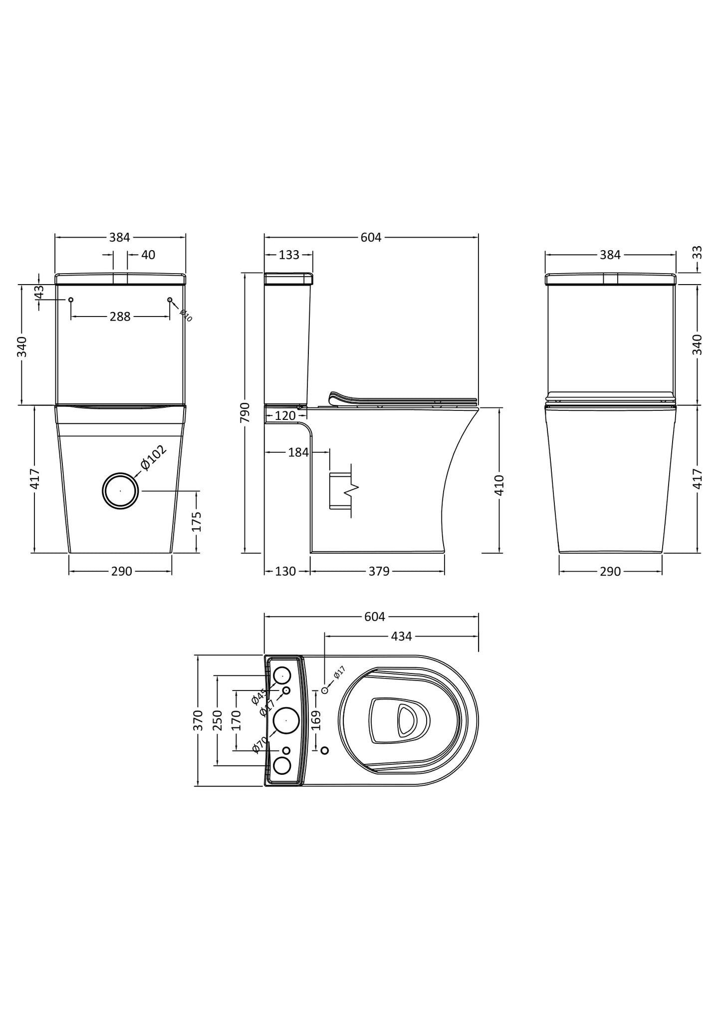 NUIE Pan, Cistern & Seat